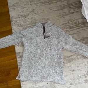 True Grit white/gray sherpa ¼ zip